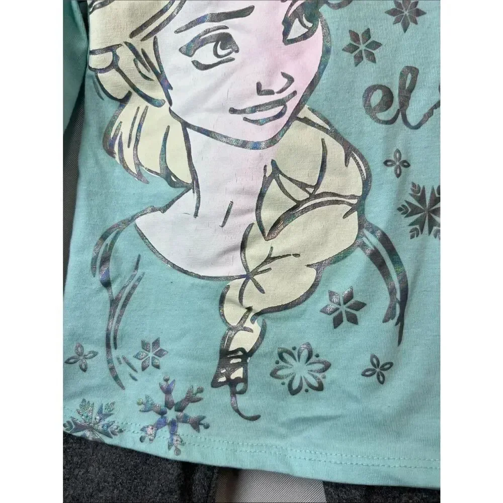 Disney Frozen Mint and Gray Elsa long pajama set 3T